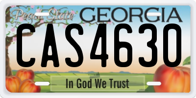 GA license plate CAS4630
