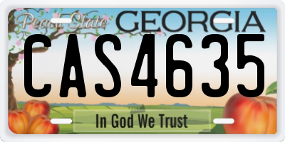 GA license plate CAS4635