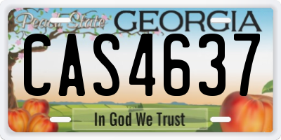 GA license plate CAS4637