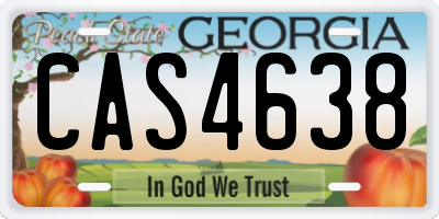 GA license plate CAS4638