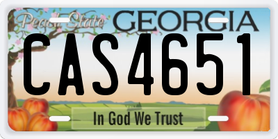 GA license plate CAS4651