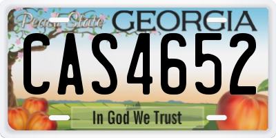 GA license plate CAS4652
