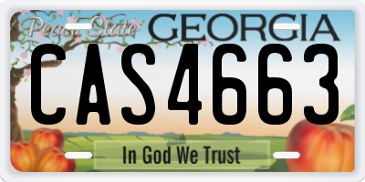 GA license plate CAS4663