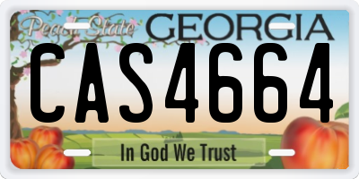 GA license plate CAS4664