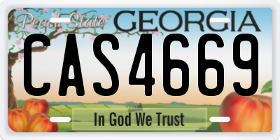 GA license plate CAS4669