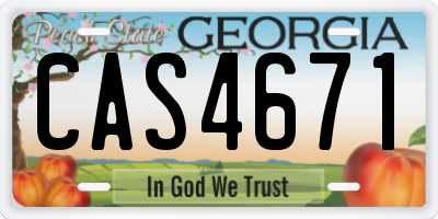 GA license plate CAS4671