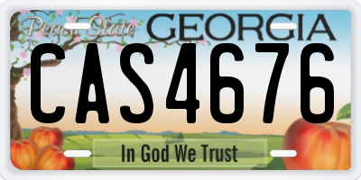 GA license plate CAS4676
