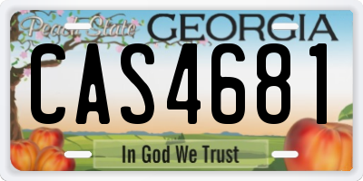 GA license plate CAS4681