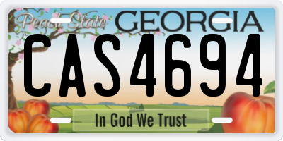 GA license plate CAS4694