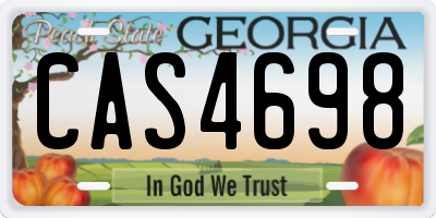 GA license plate CAS4698