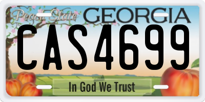 GA license plate CAS4699