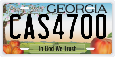 GA license plate CAS4700