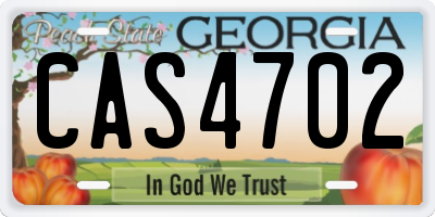 GA license plate CAS4702