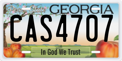 GA license plate CAS4707