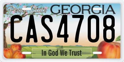 GA license plate CAS4708