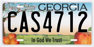 GA license plate CAS4712