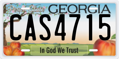 GA license plate CAS4715