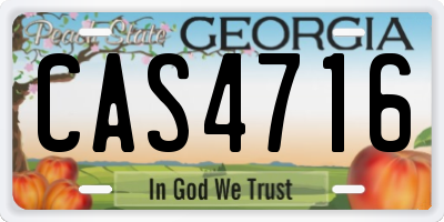 GA license plate CAS4716