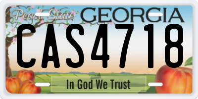 GA license plate CAS4718