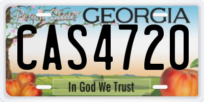 GA license plate CAS4720