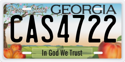 GA license plate CAS4722