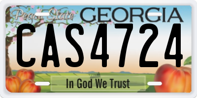 GA license plate CAS4724
