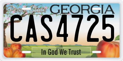 GA license plate CAS4725