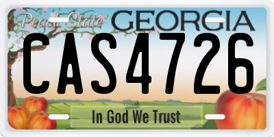 GA license plate CAS4726