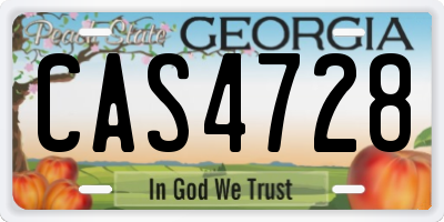 GA license plate CAS4728