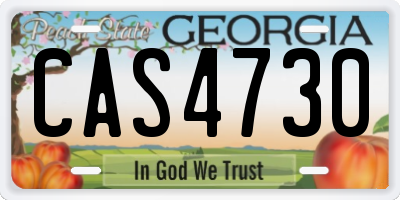 GA license plate CAS4730