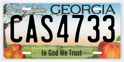 GA license plate CAS4733