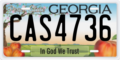 GA license plate CAS4736