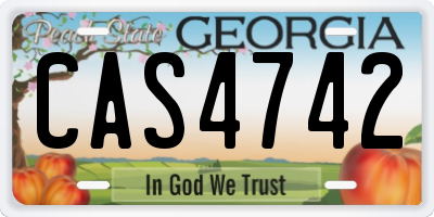GA license plate CAS4742