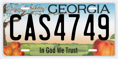 GA license plate CAS4749