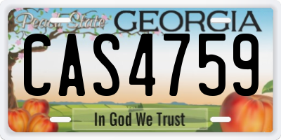 GA license plate CAS4759