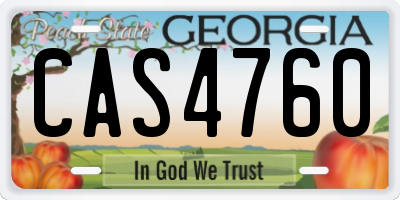 GA license plate CAS4760