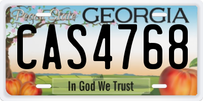 GA license plate CAS4768