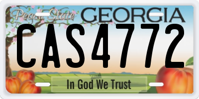 GA license plate CAS4772