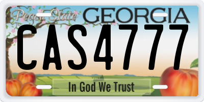 GA license plate CAS4777