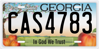 GA license plate CAS4783