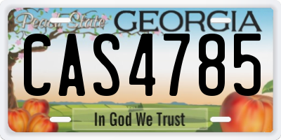 GA license plate CAS4785