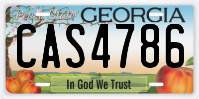 GA license plate CAS4786