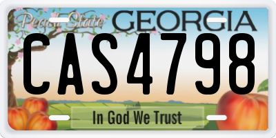 GA license plate CAS4798