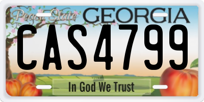 GA license plate CAS4799