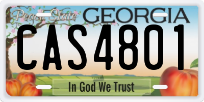 GA license plate CAS4801