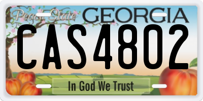 GA license plate CAS4802