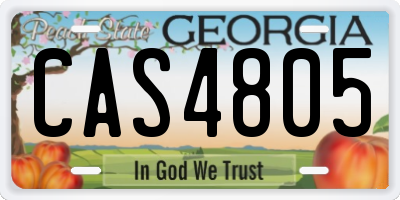 GA license plate CAS4805