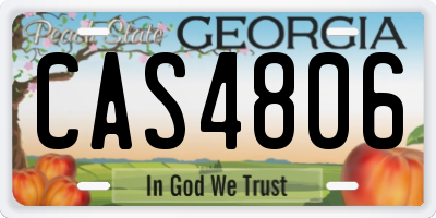 GA license plate CAS4806