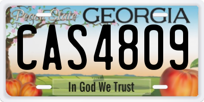 GA license plate CAS4809