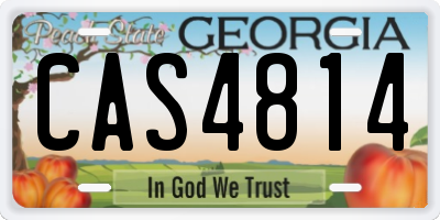 GA license plate CAS4814